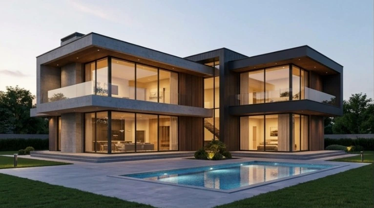 Modern private villa, exterior visualization
