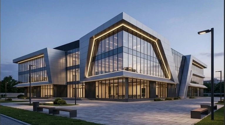 Commercial building, exterior visualization