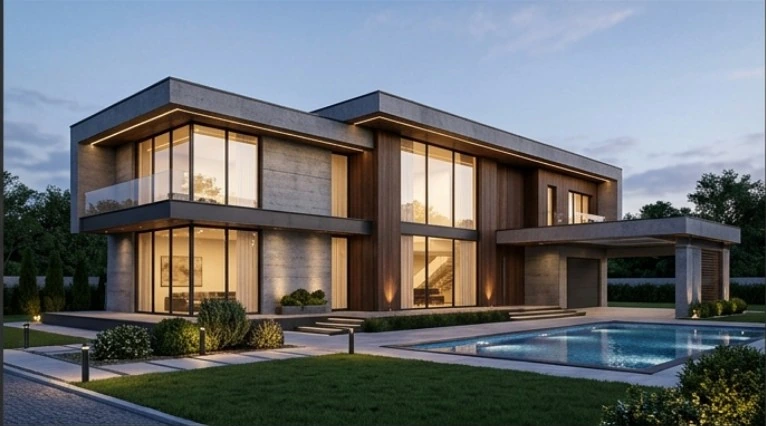 Modern private villa, exterior visualization