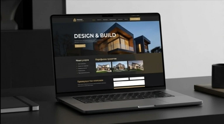 Dark themed website for a design and build studio